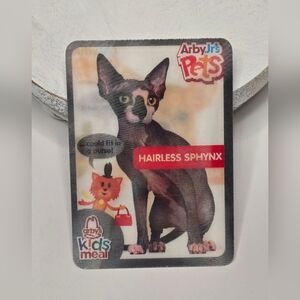 2013 Arby's Lenticular Kids meal Collectible Card Hairless Sphynx and Chihuahua